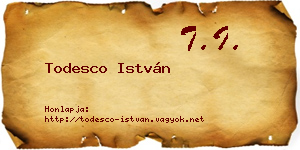 Todesco István névjegykártya